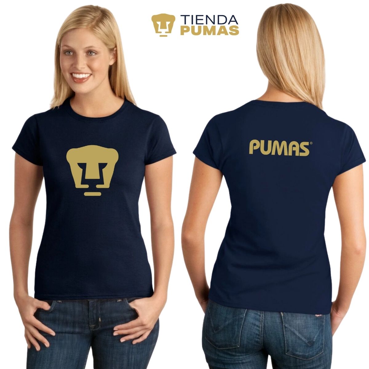 Pumas UNAM Women's T-shirt Gold Logo Vinyl – Tienda Pumas