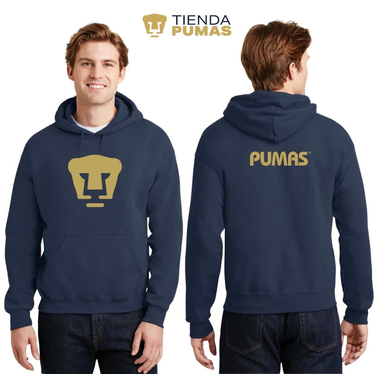 Men s Hoodie Pumas UNAM Logo Gold Vinyl