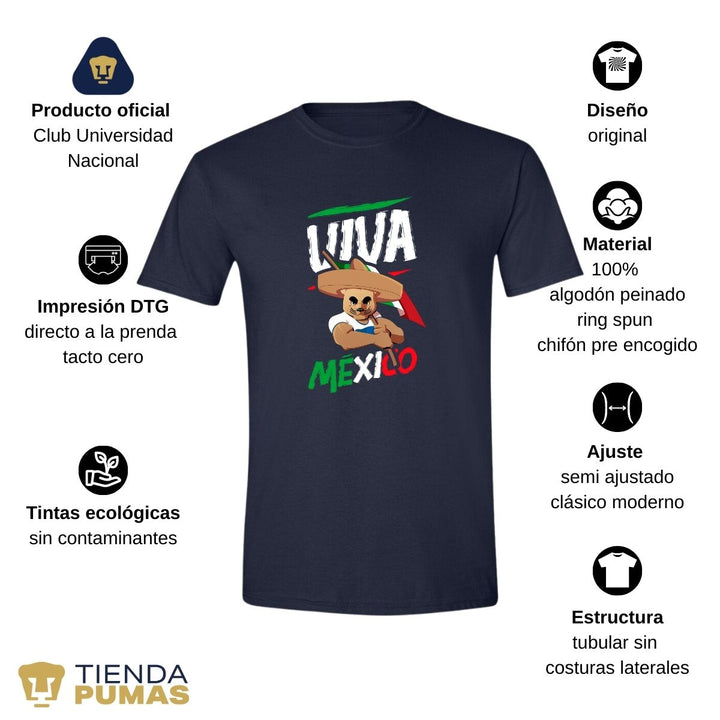 Playera Hombre Pumas UNAM Viva México--Tienda-Pumas-Oficial