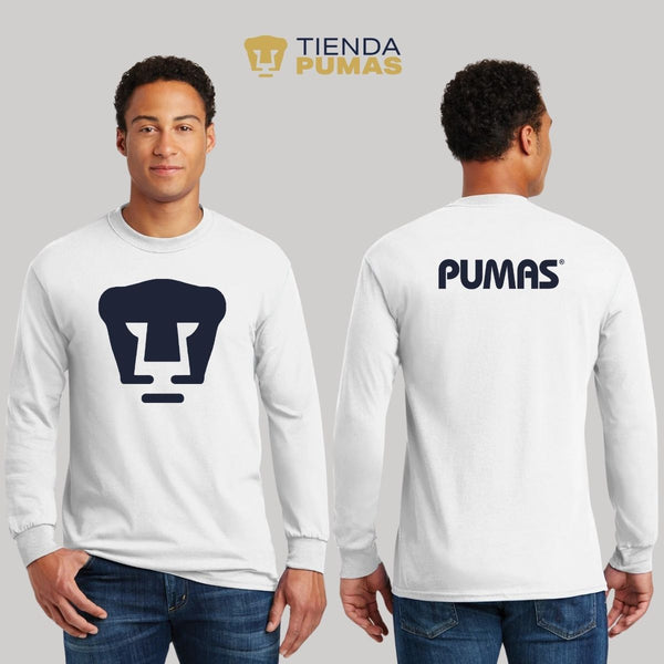 Pumas Men's Blue Logo Long Sleeve T-Shirt