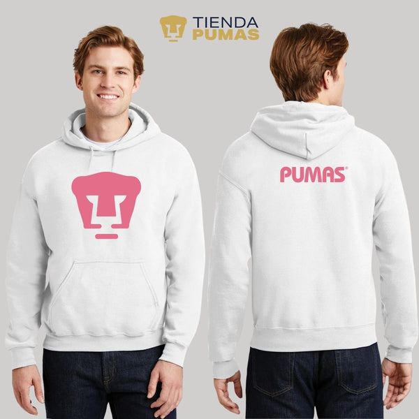 Men's Sweatshirt Hoodie Pumas UNAM Logo Pink