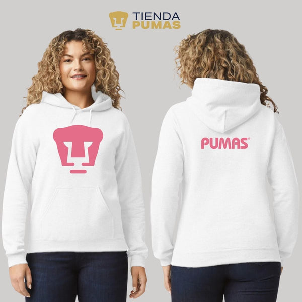 Women's Sweatshirt Hoodie Pumas UNAM Logo Pink