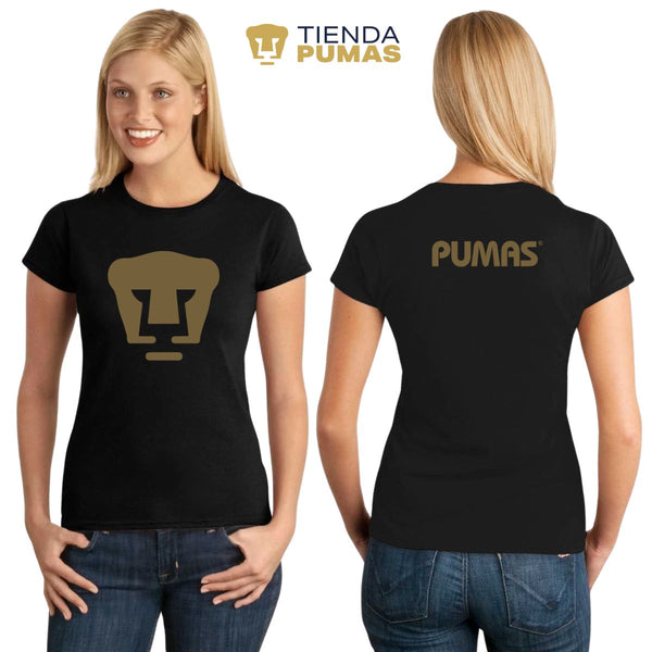 Playera Pumas UNAM Mujer Logo Dorado