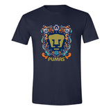 Playera Hombre Pumas UNAM Día de Muertos Celeste