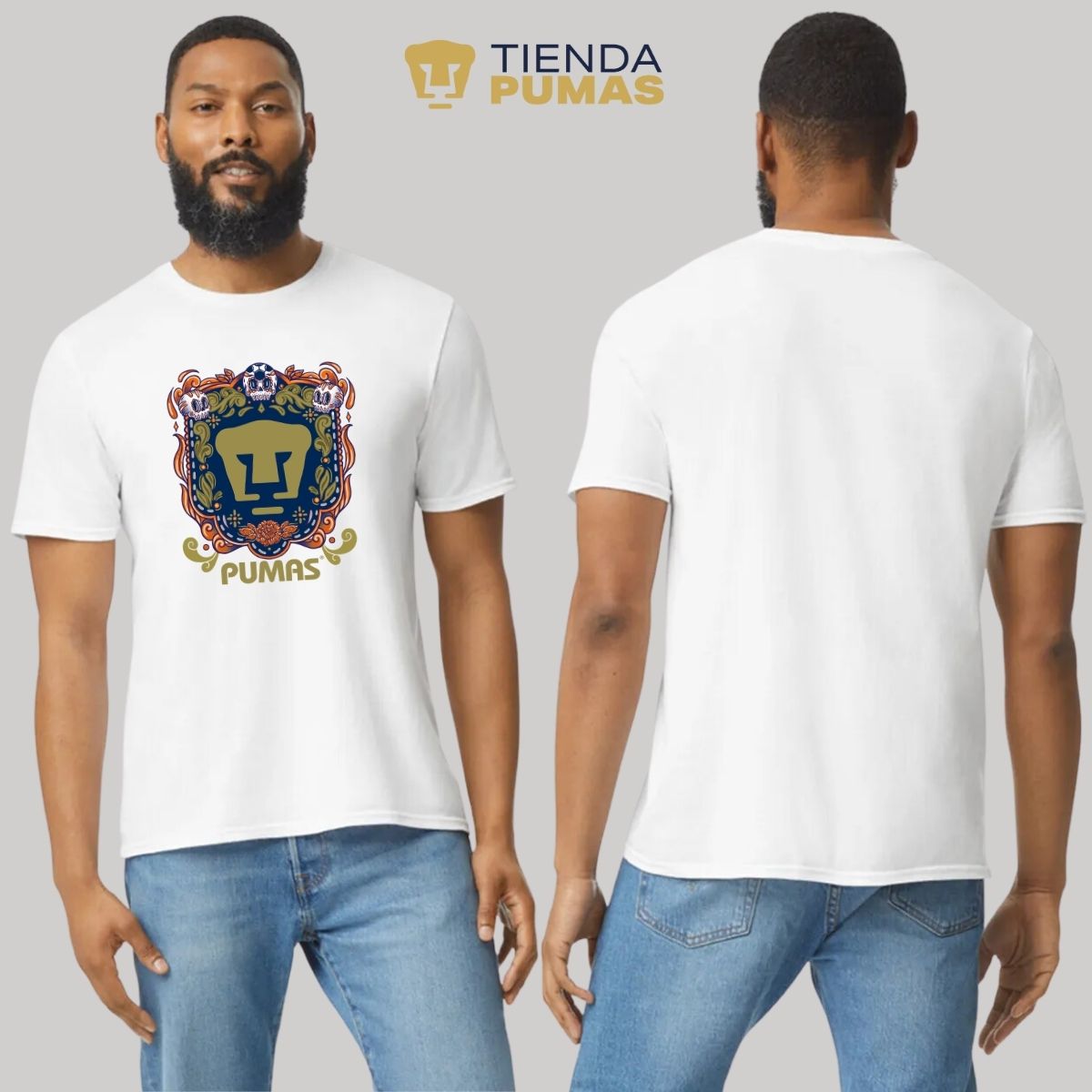 Pumas UNAM Day of the Dead Orange Men s T Shirt Tienda Pumas