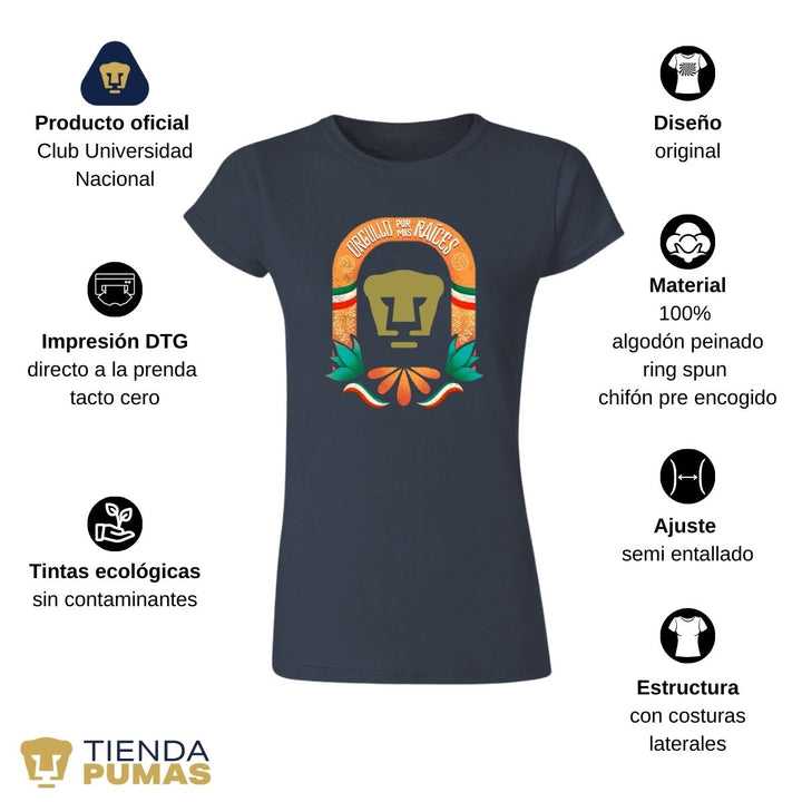 Playera Mujer Pumas  Mes Patrio--Tienda-Pumas-Oficial