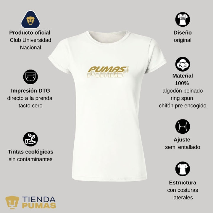 Playera Mujer Pumas UNAM Duplicado--Tienda-Pumas-Oficial
