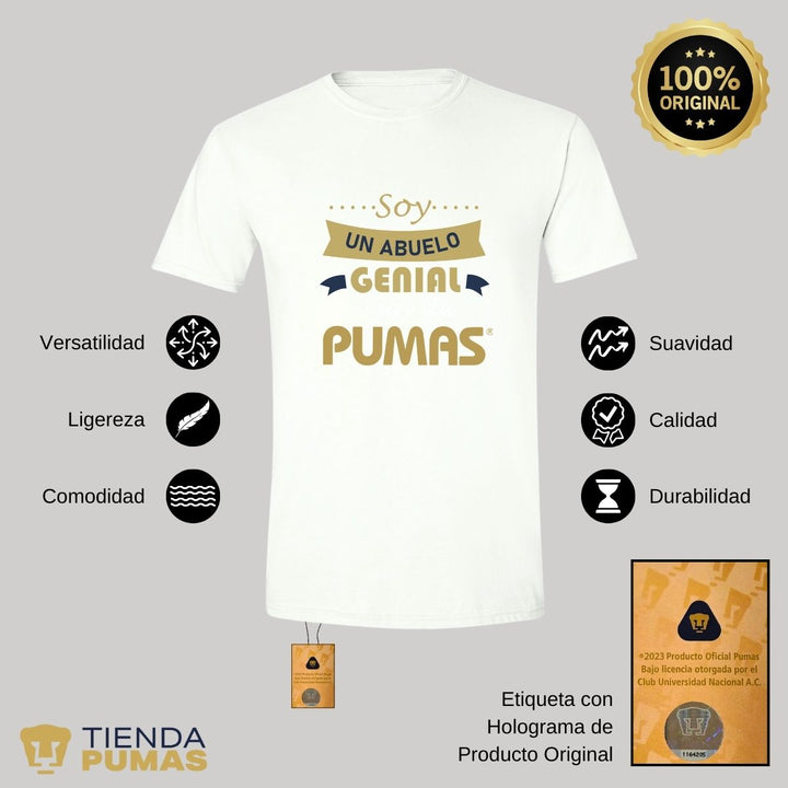 Playera Hombre Pumas Abuelo Genial--Tienda-Pumas-Oficial