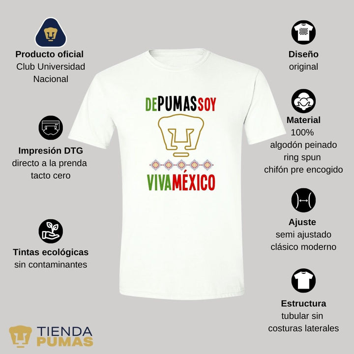 Playera Hombre Pumas UNAM México De pumas soy--Tienda-Pumas-Oficial