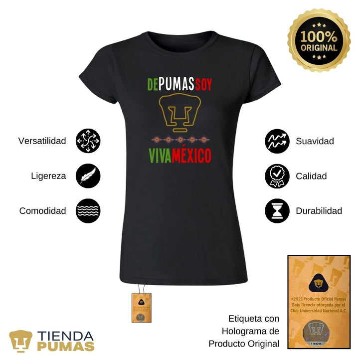 Playera Mujer Pumas  Mes Patrio--Tienda-Pumas-Oficial