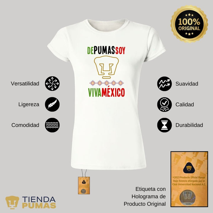 Playera Mujer Pumas  Mes Patrio--Tienda-Pumas-Oficial