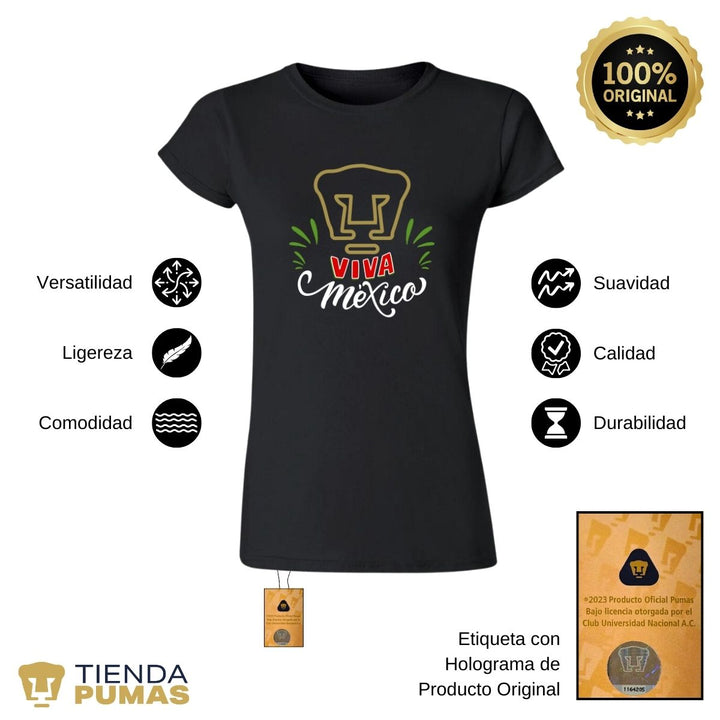 Playera Mujer Pumas  Mes Patrio--Tienda-Pumas-Oficial