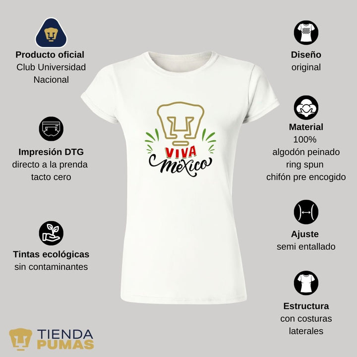 Playera Mujer Pumas  Mes Patrio--Tienda-Pumas-Oficial