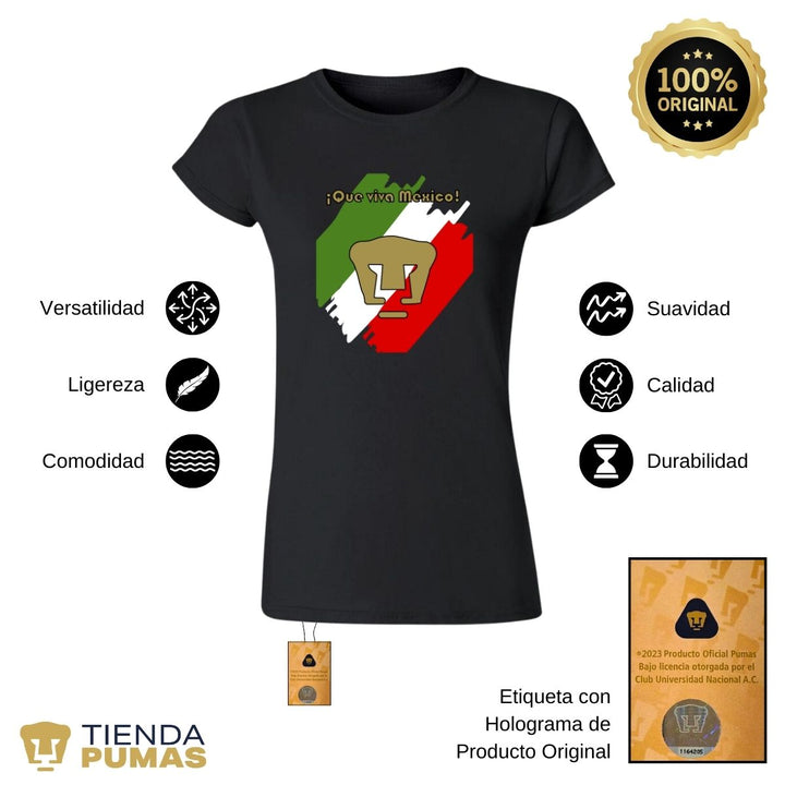 Playera Mujer Pumas  Mes Patrio--Tienda-Pumas-Oficial