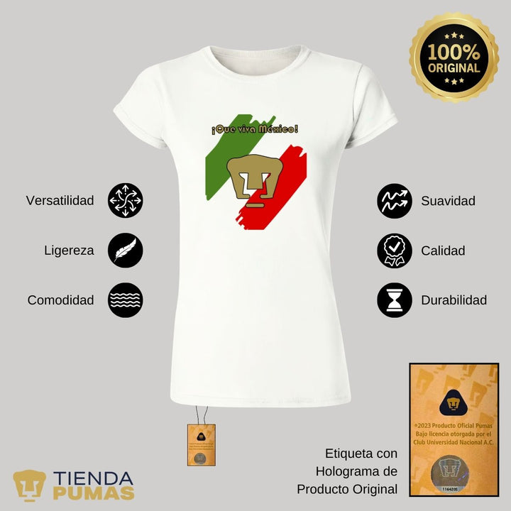 Playera Mujer Pumas  Mes Patrio--Tienda-Pumas-Oficial