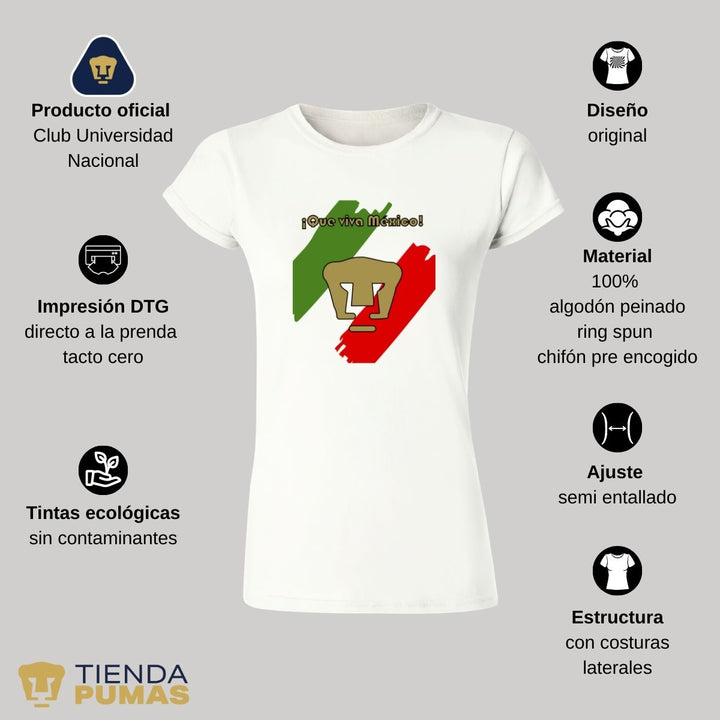 Playera Mujer Pumas  Mes Patrio--Tienda-Pumas-Oficial