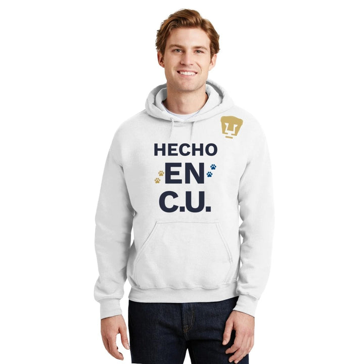 Sudaderas con gorro Hombre Pumas Hecho en C.U. Vinil Blanco