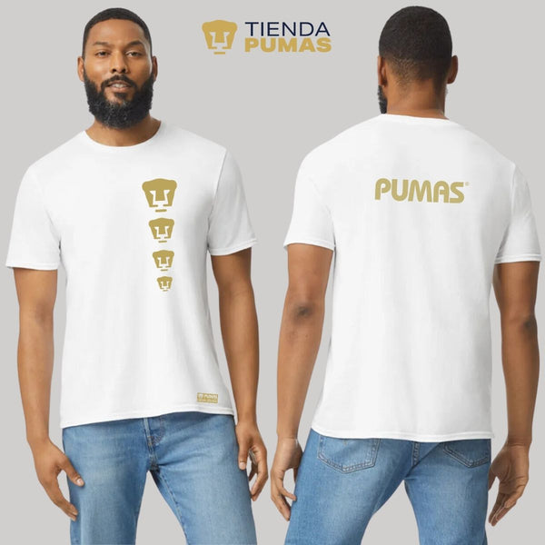 Playera Manga Corta Hombre Pumas Edición Limitada Vinil Blanco