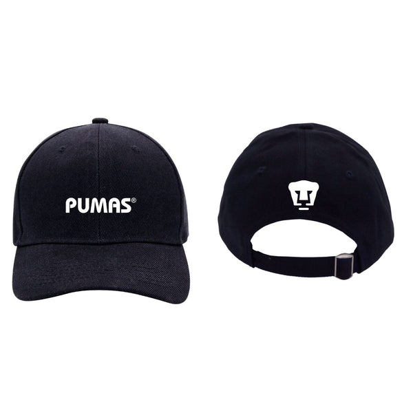 Pumas UNAM Cap Men Women Adjustable Logo White Black 2 Vinyl
