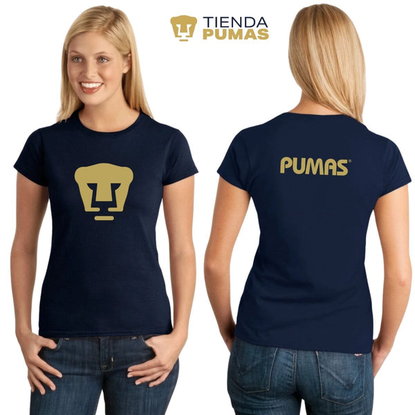 Pumas UNAM Women's T-shirt Gold Logo Vinyl