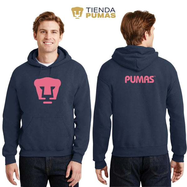 Men's Sweatshirt Hoodie Pumas UNAM Logo Pink Vinyl
