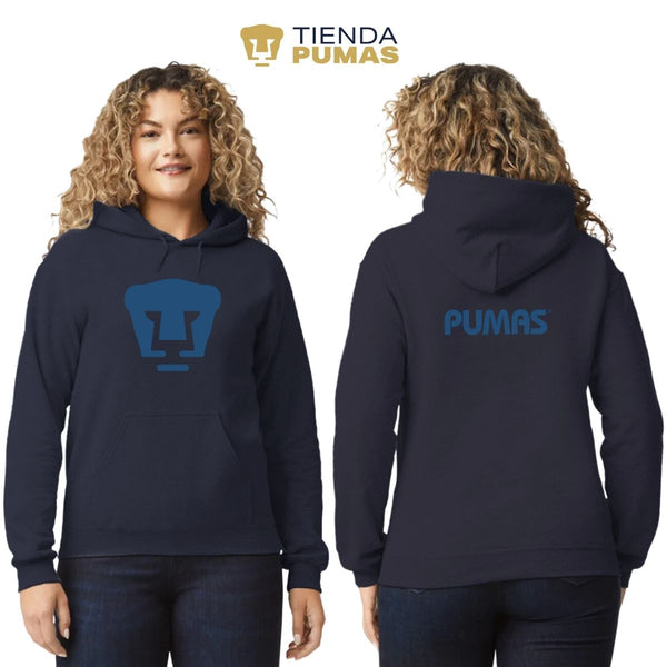 Women's Sweatshirt Hoodie Pumas UNAM Logo Blue Vinyl