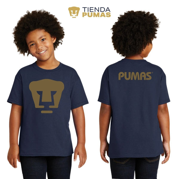 Playera Niño Niña Pumas UNAM Logo Dorado