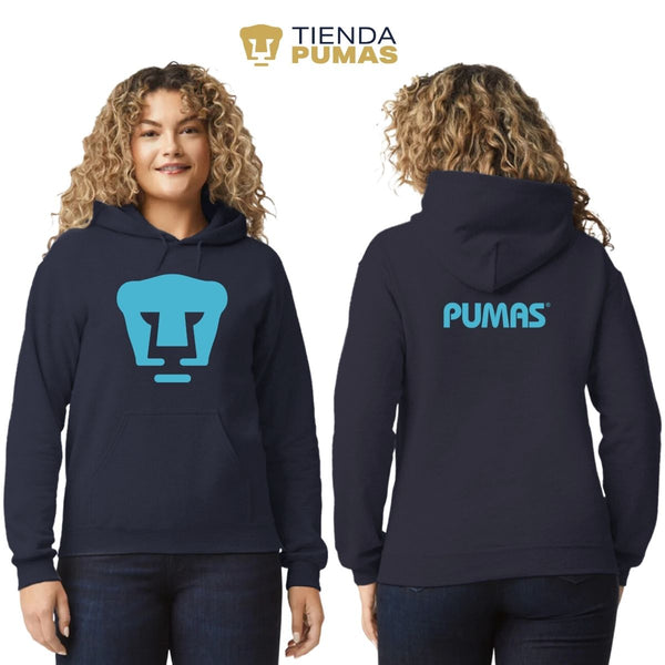 Sudadera para Mujer Hoodie Pumas UNAM Logo Azul Báltico