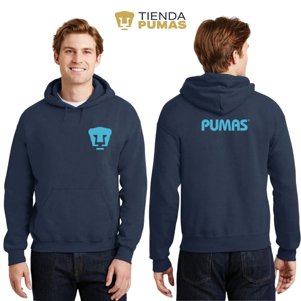 Sudadera para Hombre Hoodie Pumas UNAM Logo Azul Báltico