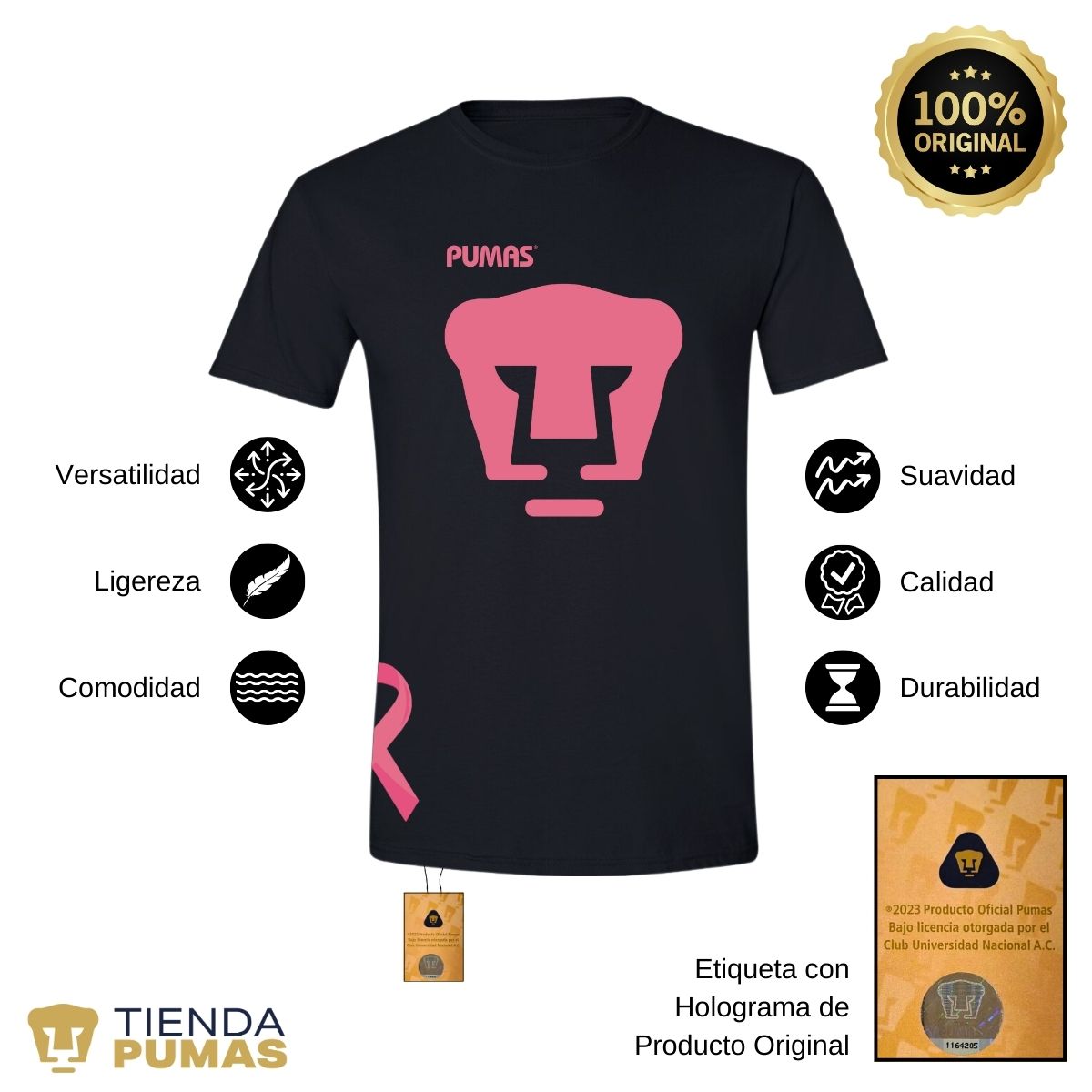 Playera Pumas UNAM Hombre Mes Rosa Tienda Pumas