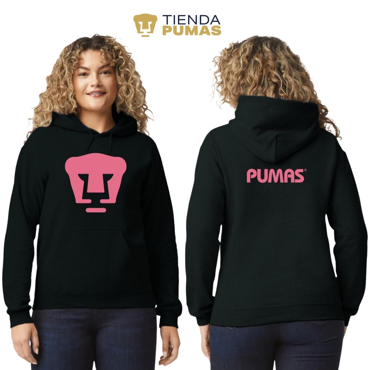 Sudadera para Mujer Hoodie Pumas UNAM Logo Rosa Tienda Pumas