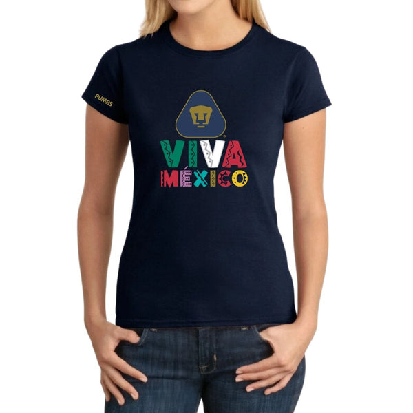 Playera Mexicana Mujer Pumas UNAM Tricolor