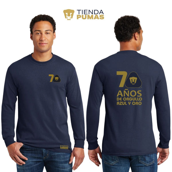 Playera Hombre Pumas UNAM Manga Larga 70 Años FYR Edición Limitada 4