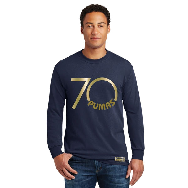 Playera Hombre Pumas UNAM Manga Larga 70 Aniversario Fte Edición Limitada 4