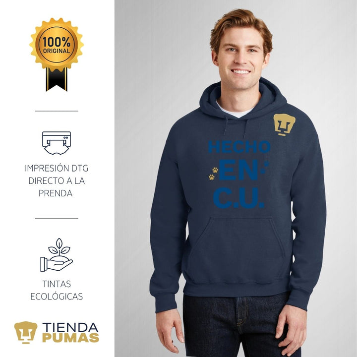 Sudaderas con gorro Hombre Pumas Hecho en C.U. Vinil Blanco