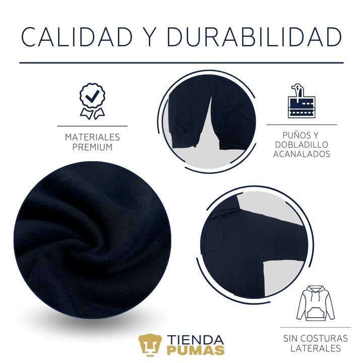 Sudaderas con gorro Hombre Pumas Hecho en C.U. Vinil Blanco