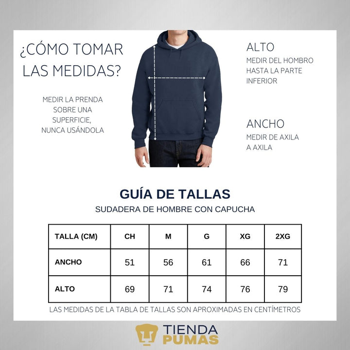 Sudaderas con gorro Hombre Pumas Hecho en C.U. Vinil Blanco