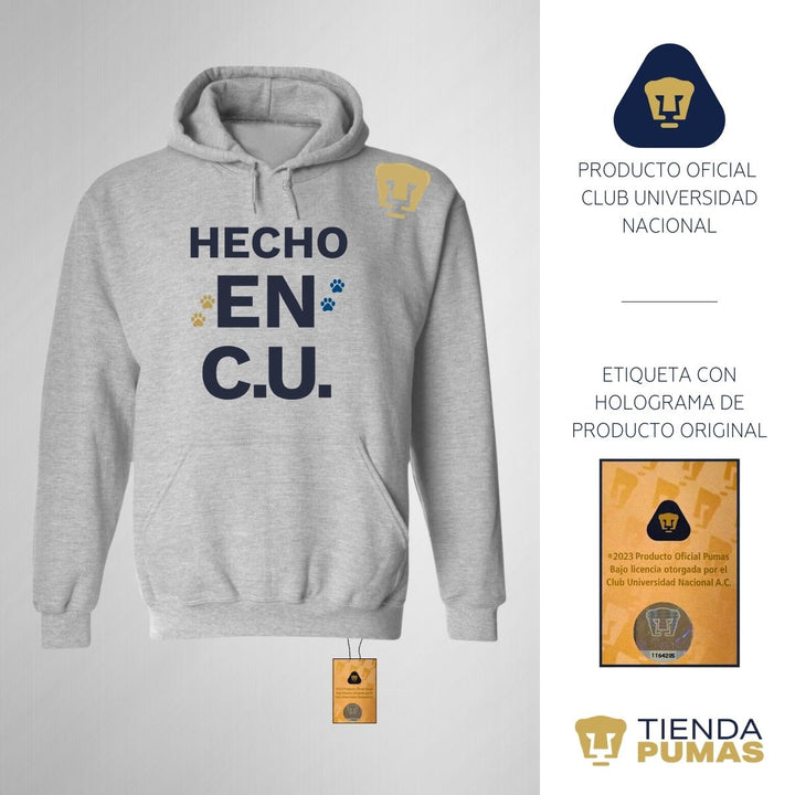 Sudaderas con gorro Hombre Pumas Hecho en C.U. Vinil Blanco