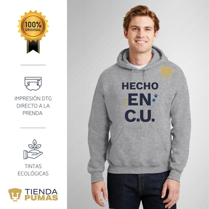 Sudaderas con gorro Hombre Pumas Hecho en C.U. Vinil Blanco