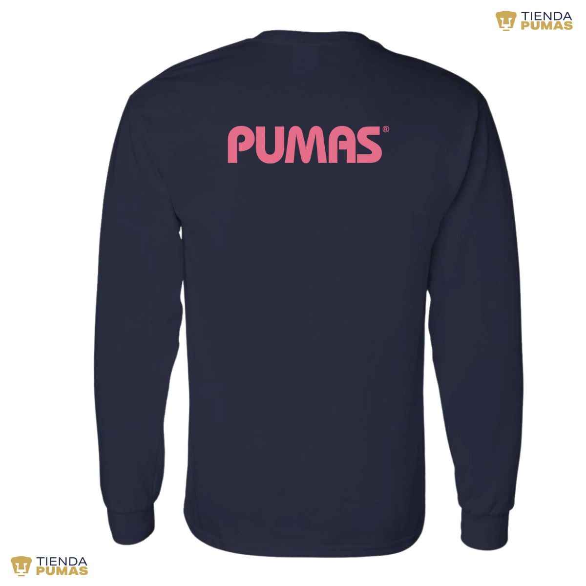 Pumas Men s Pink Logo Long Sleeve T Shirt Tienda Pumas