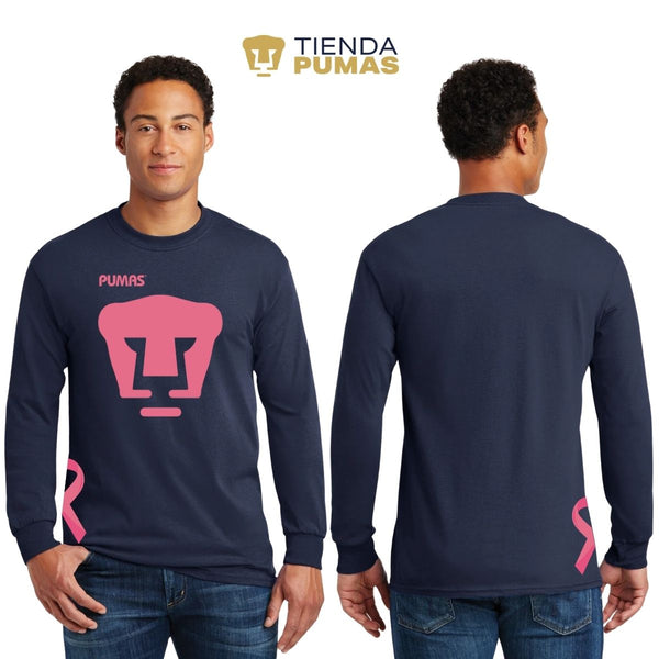 Playera Hombre Pumas UNAM Manga Larga Mes Rosa