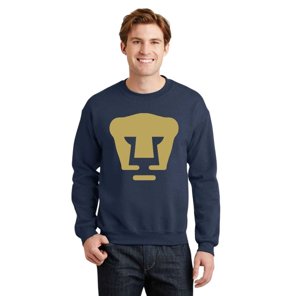 Sudadera Hombre Pumas UNAM Logo Vinil Dorado