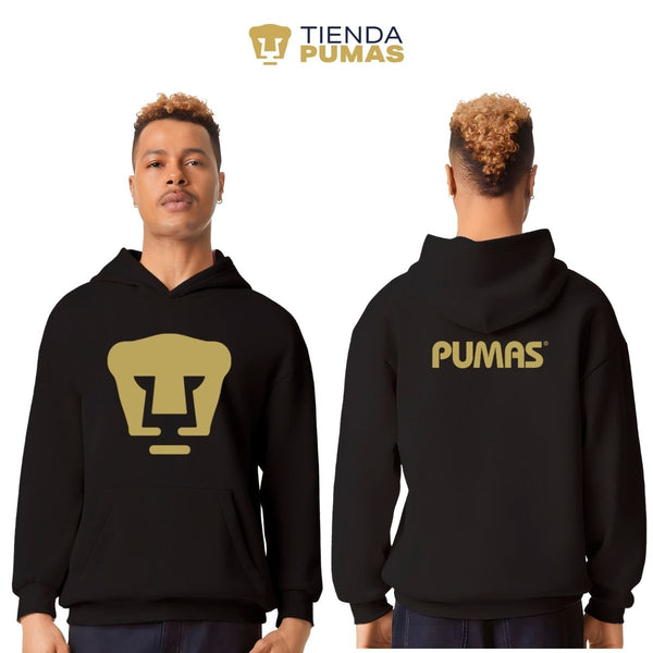 Sudadera Hombre Hoodie Pro Dry Pumas UNAM Logo Vinil Dorado