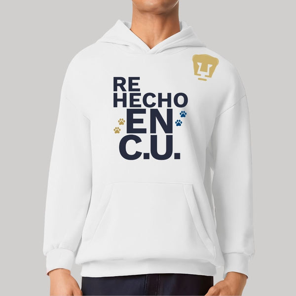 Sudadera Hombre Hoodie Pro Dry Pumas UNAM Re Hecho en C.U. DTG-Vinil