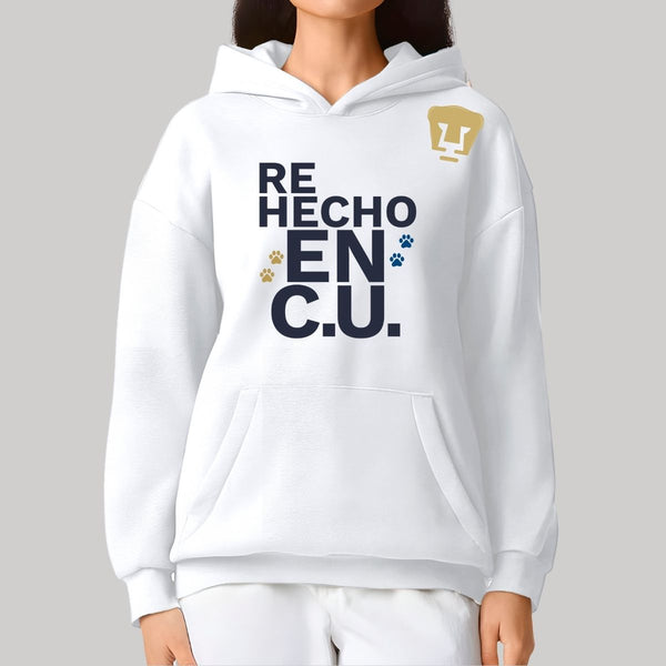 Sudadera Mujer Hoodie Pro Dry Pumas UNAM Re Hecho en C.U. DTG-Vinil