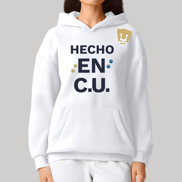 Sudadera Mujer Hoodie Pro Dry Pumas UNAM Hecho en C.U. DTG-Vinil