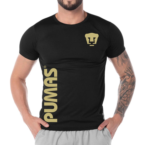 Playera Transpirable Hombre Pumas UNAM Retro dorado vinil