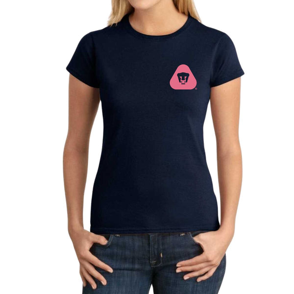 Playera Mujer Pumas UNAM Emblema Rosa Esc Vinil