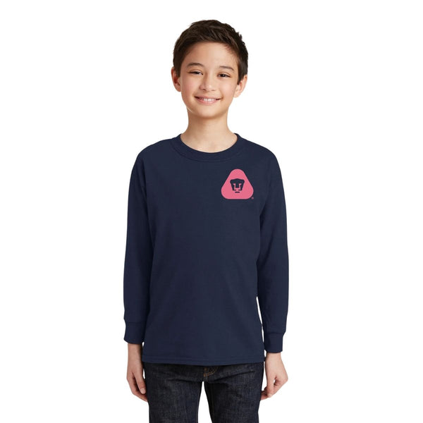 Playera M Larga Niños Pumas UNAM Emblema Rosa Vinil