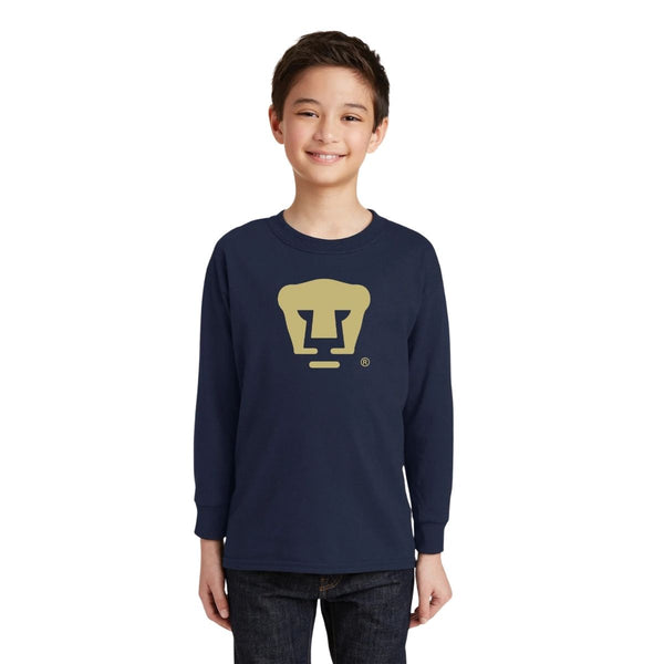 Playera M Larga Niños Pumas UNAM Dorado Logo Vinil